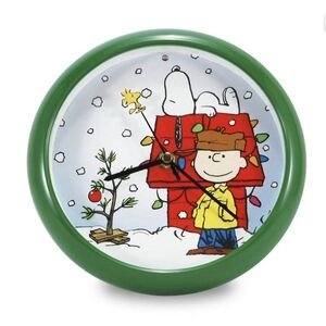 Peanuts Holiday Charly Brown Snoopy Christmas Carol Animated Clock